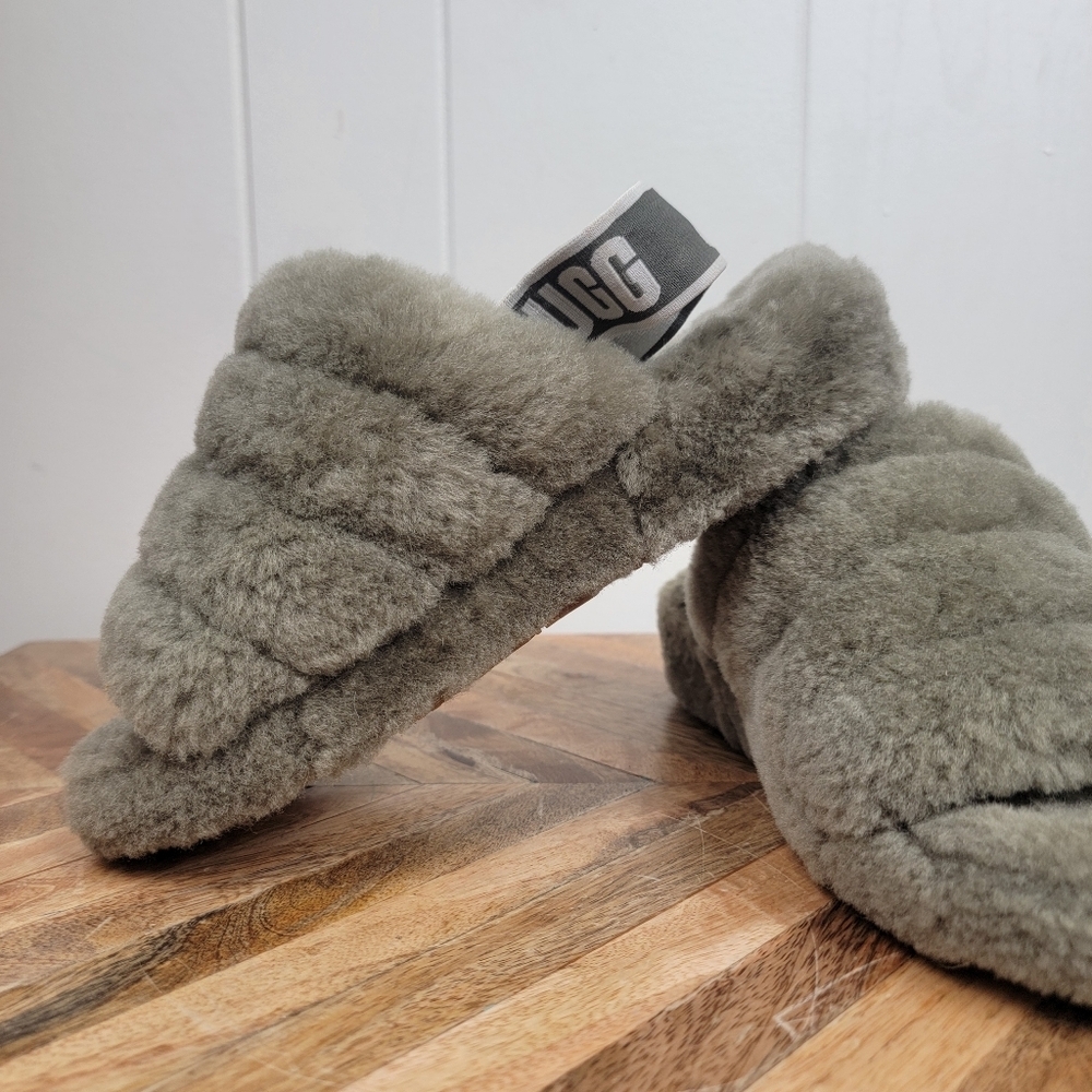 Ugg Fluff Yeah Slipper Slides Burnt Olive Green S… - image 7